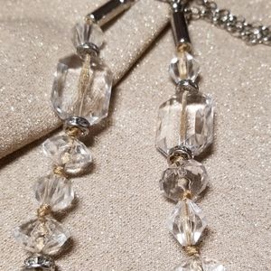 LOFT Jewelry - Loft Long Necklace w/ Silver and Clear Beads LOFT Jewelry - Loft Long Necklace w/ Silver and Clear Beads